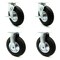 Service Caster 8 Inch Black Pneumatic Wheel Caster Swivel with Brakes and 2 Rigid SCC, 2PK SCC-100S280-PNB-TLB-2-R280-2 - alternate 1
